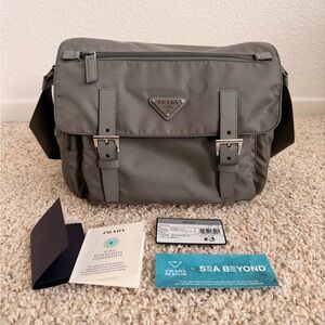 Prada Re-Nylon shoulder bag Mercury Gray